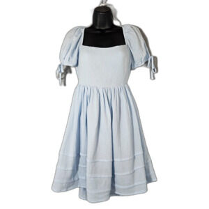 New HELLO MOLLY Cottage Core Mini Dress Summer Cotton Size Medium Adjustable